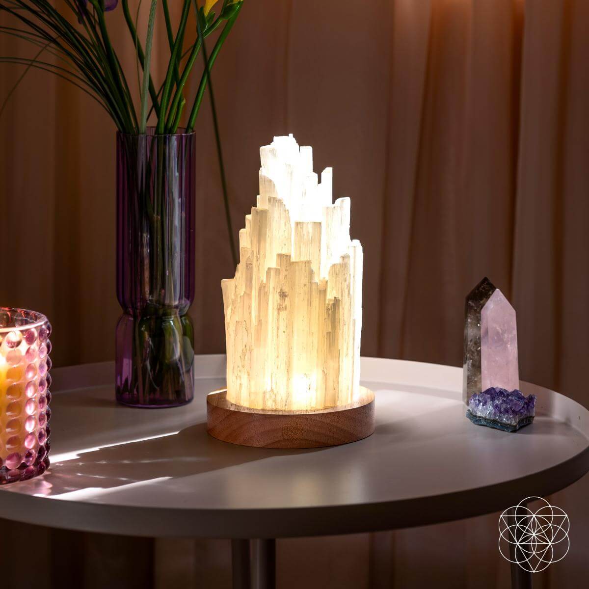 All Selenite Lamp