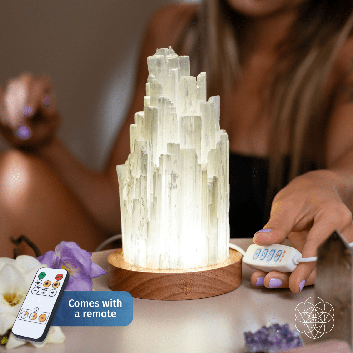 All Selenite Lamp