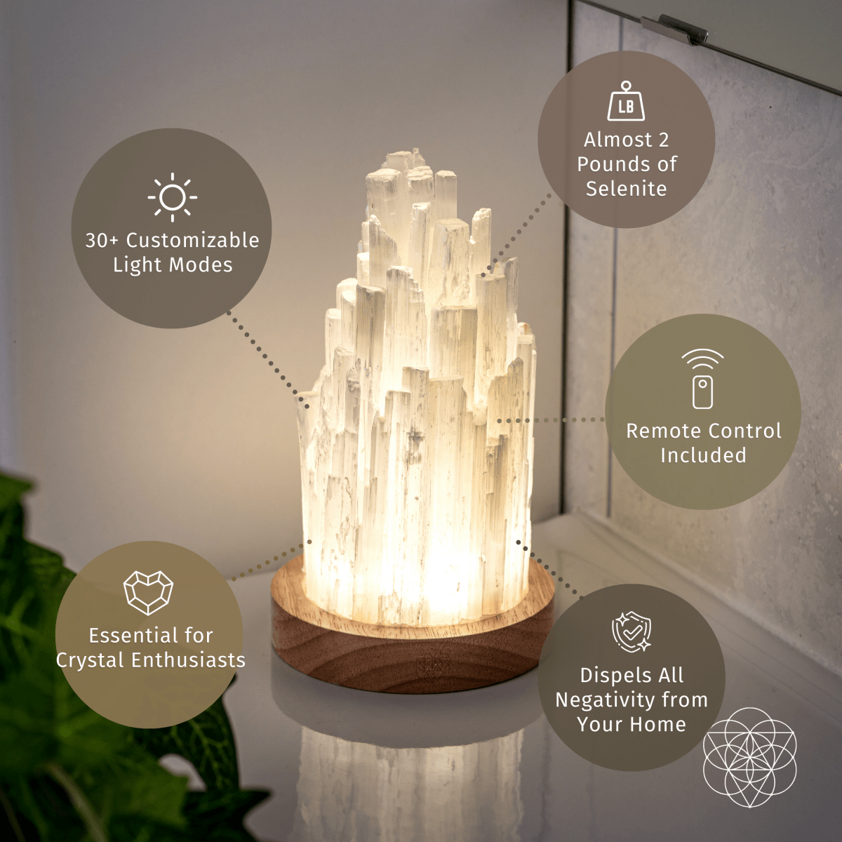 All Selenite Lamp