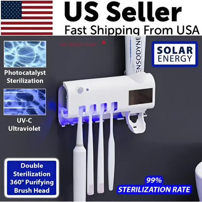 Uv Sterilizer Toothbrush Holder and Dispenser