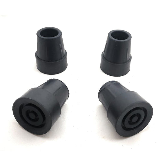 Four Pack of 1" Rubber Replacement Tips for York Nordic Spring Crutches