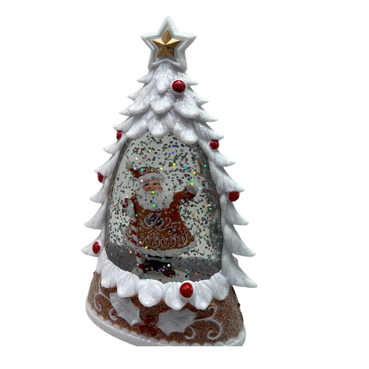 Lighted Gingerbread Santa Water Globe